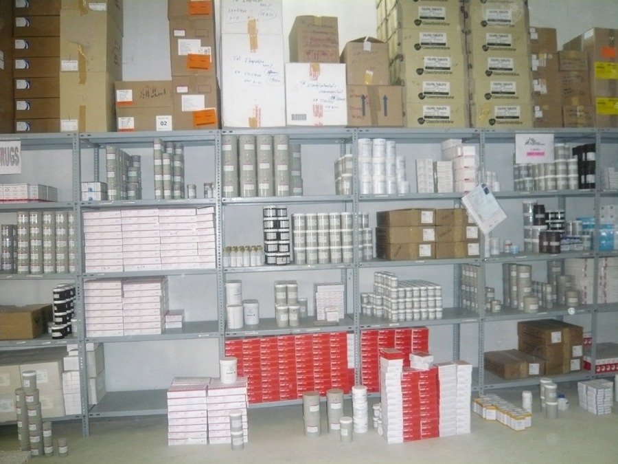 pharma warehouse medical racks